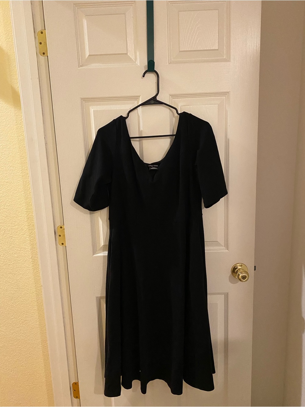City Chic Black Midi A-Line Dress